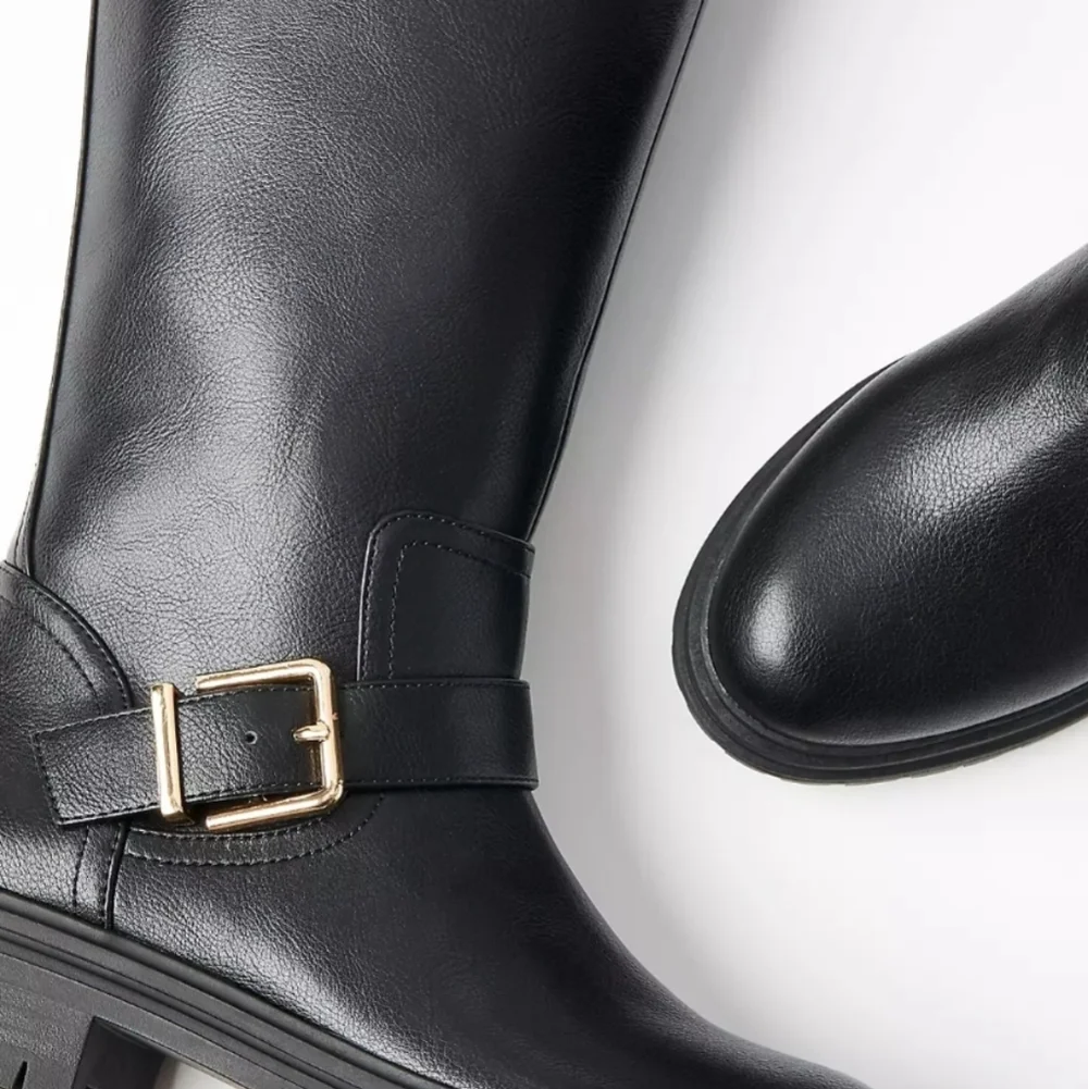NEW! ANN TAYLOR LOFT Black Tall Biker Boots 9.